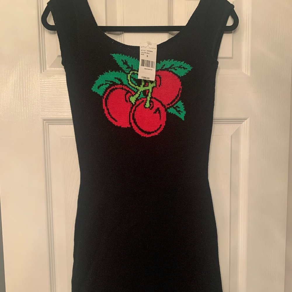 Betsey Johnson NWT Black Dress Knee Length Small